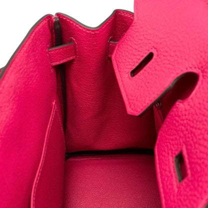 Hermes Handbag Birkin 25 K Engraved Togo Rose Mexico Pink Silver Hardware Hermes