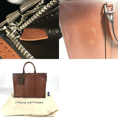 Louis Vuitton Business Bag Sac Pla Horizontal Zip M55733 Leather Brown