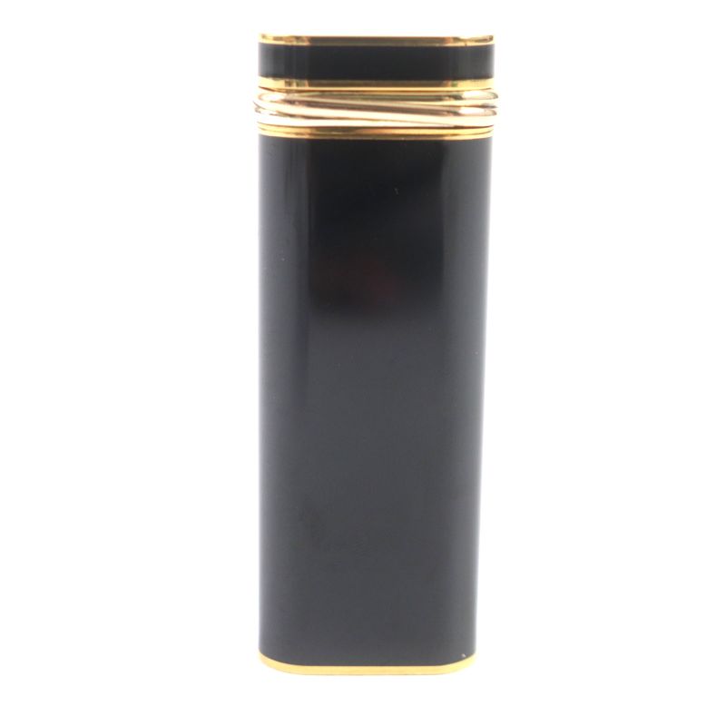 Cartier Trinity Oval Logo Roller Gas Lighter Black Gold Silver Swiss Made