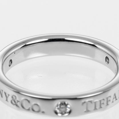 Tiffany & Co Flat Band Pt950platinum X 3P Diamonds #6 Ladies 4.86g Ring
