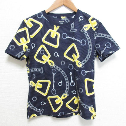 24aw Hermes Kaleidoscope Effect T-Shirt 4h4648dh Size 40 Navy Women's Used