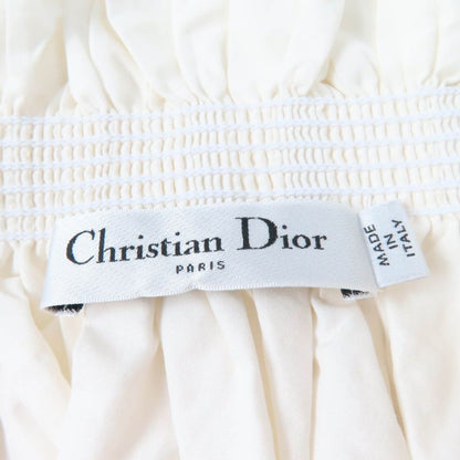 Christian DIOR 311b10a3124 Cotton Silk Off Shoulder Smock Top Ivory 40 Made In