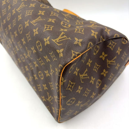 Louis Vuitton Speedy 40 Monogram Leather X PVC Brown Handbag Gold M41522