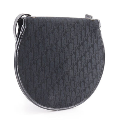 Dior Trotter Vintage Canvas Black Women's Shoulder Bag