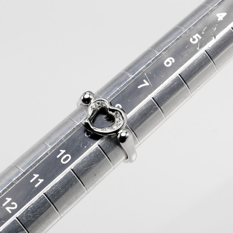 Tiffany & Co Open Heart Pt950platinum X 6P Diamonds #8.5 Ladies 6.21g Ring