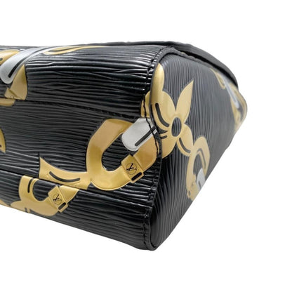 Louis Vuitton Shoulder Bag Twist MM M42454 Epi Chain Flower Print Noir Black