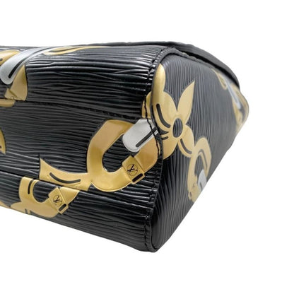 Louis Vuitton Shoulder Bag Twist MM M42454 Epi Chain Flower Print Noir Black