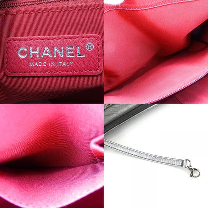 Chanel Shoulder Bag Gabrielle A93824 Chain Large Hobo Leather Silver Metallic