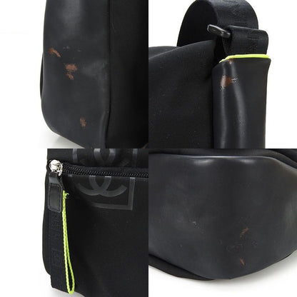 Chanel Sport Line Shoulder Bag Fluorescent Yellow Mesh 9th Rubber Nylon