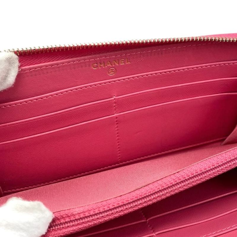 Chanel Long Wallet Long Zip Round Wallet Ap1590 Matelasse Lambskin Coco Mark
