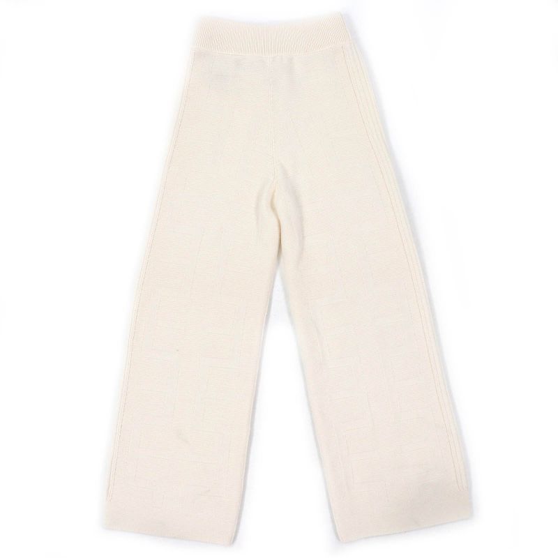 Hermes 2022 2h2407da 100% Wool H-pattern Knitting Long Knit Pants Bottoms 34