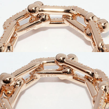 Tiffany & Co Ring 18K Pink Gold Diamond 132ct Hardware Small Link Ring Full