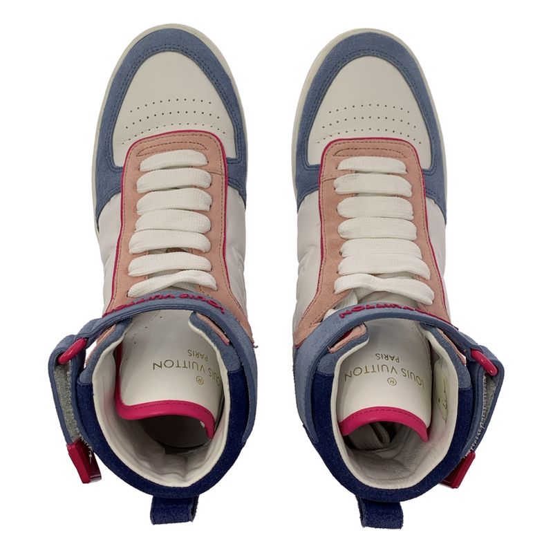 Louis Vuitton Leather Boon Box Line LV Logo High-cut Sneakers - 34 1 2 - White