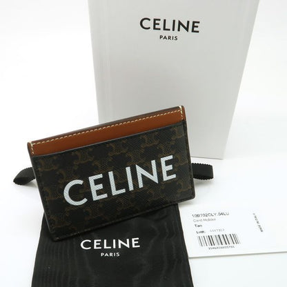 Celine Card Holder 10b702cly.04lu Triomphe Canvas Card Case Logo Print Pass
