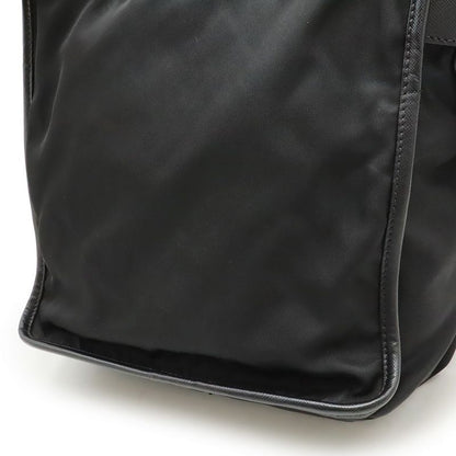 Prada Shoulder Bag Messenger Bag Crossbody Nylon Leather NERO Black Silver
