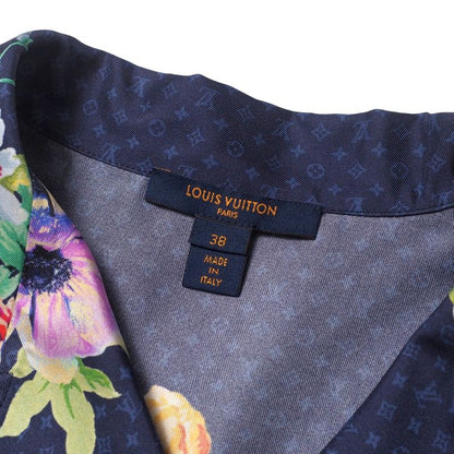2022awLouis Vuitton Long Sleeve Shirt Size 38 All Silk Monogram Flower Print