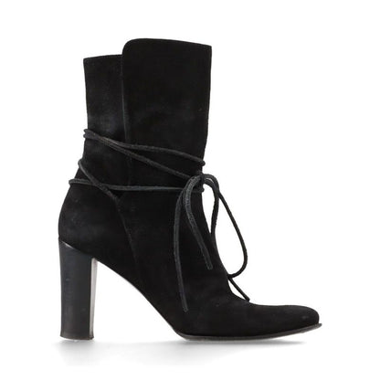 Hermes Suede Boots Women's 36 Semelle CUIR Black Made In Italy