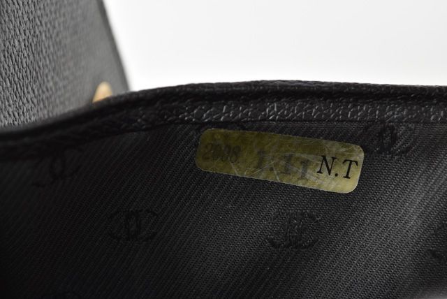 Chanel 4128 Bifold Wallet Genuine Leather Black Cles Deuce