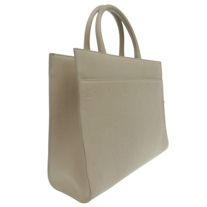 Bulgari Infinitum Tote Bag Logo Embossed 2WAY 292001 Leather Graige 1071 Bvlgari