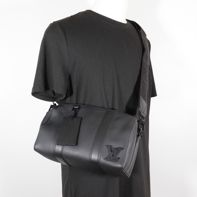 Louis Vuitton City Keepall LV Aerogram Mini Boston M59255 Calf Noir Black Men's