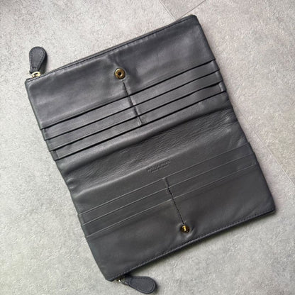 Bottega Long Wallet Intrecciato Leather Medium Wallet Bottega Veneta Gray