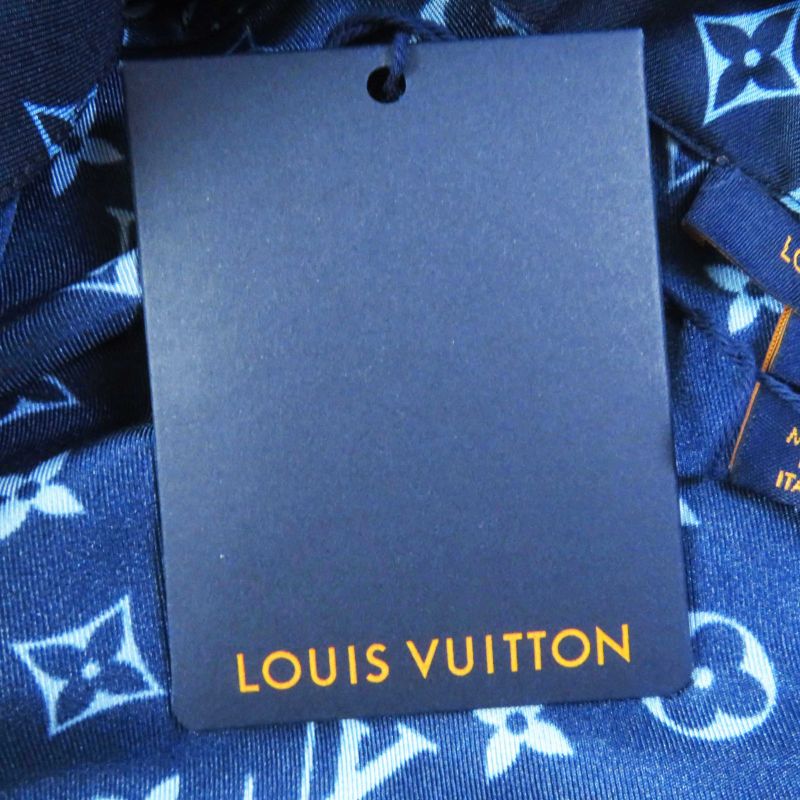 Louis Vuitton 22AW 100% Silk Monogram Pajama Shirt/long Sleeve Shirt Navy