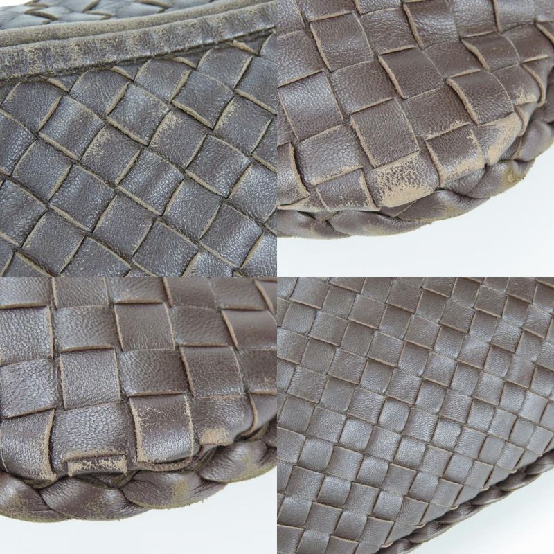 Bottega Veneta Shoulder Bag Intrecciato 115653 Lamb Skin Brown Shoulder One