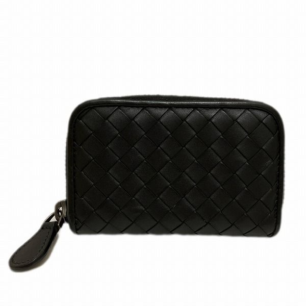 Bottega Veneta Intrecciato Black Coin Case Unisex