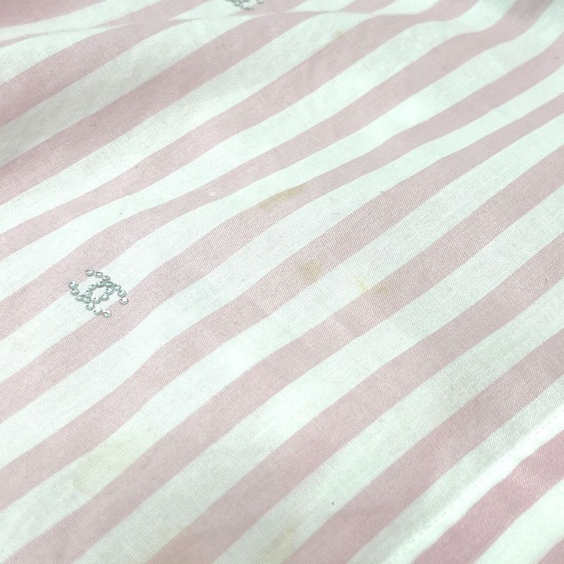 Chanel Short Sleeve Shirt Coco Beach Stripe P76220 Cotton Pink