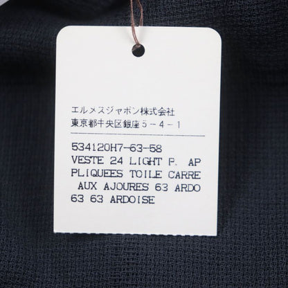 Hermes 100% Wool Checked Single Summer Jacket Ancon Tailored Jacket Gray 58