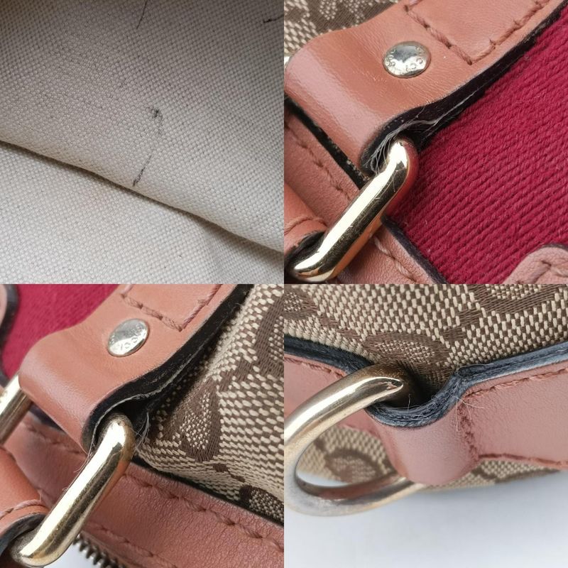 Guccisherry Line Beige And Red And Orange Canvas And Leather 247205 Unknown