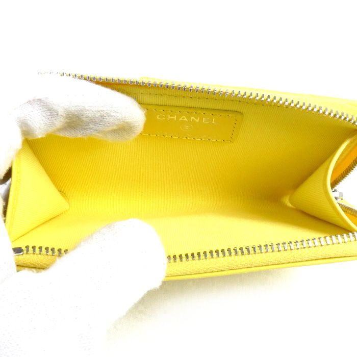 Chanel Fragment Case Card Case Yellow Ap3820 Ladies Preowned