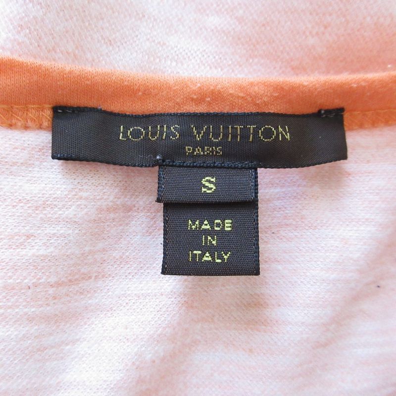 Good Louis Vuitton Print Short Sleeve T-Shirt Cut and Sewn Size S Orange Ladies