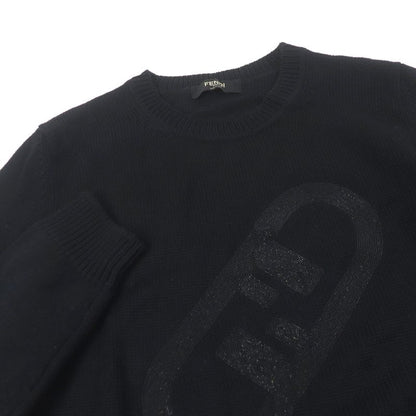 Fendi 2022 Fzx088 100% Wool FF Logo Zucca Bijoux Sweater Long Sleeve Knit
