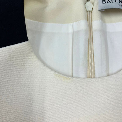 Balenciaga Bicolor Sleeveless Dress 393263 Ivory 34