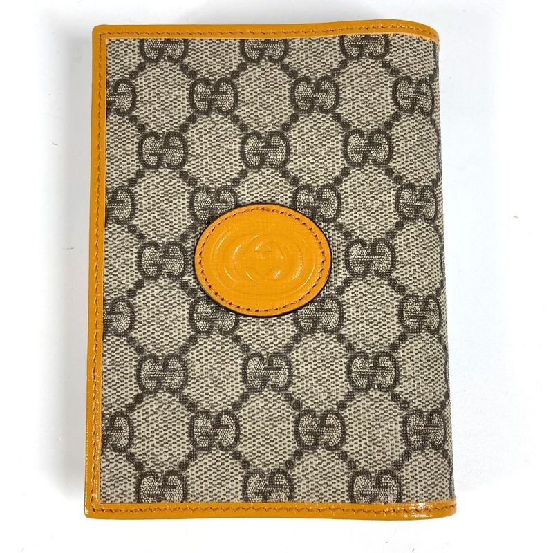 Gucci Passport Case Retro Logo 724562 GG Supreme Canvas Yellow