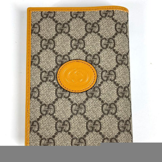 Gucci Passport Case Retro Logo 724562 GG Supreme Canvas Yellow