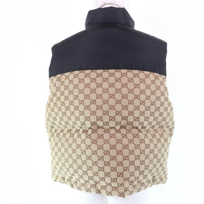 Gucci 23SS 717547 GG Cotton Canvas Down Vest Brownish 38 With Hanger And