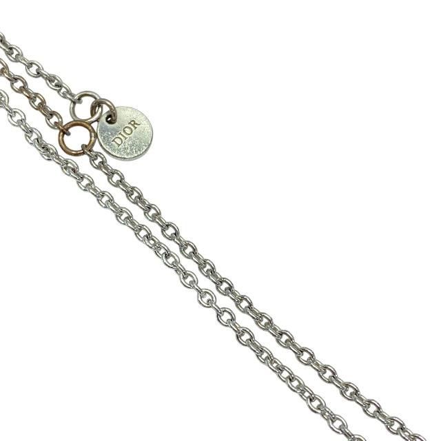 Christian DIOR Bracelet Bangle Clair D LUNE CD Logo Metal Rhinestone Silver