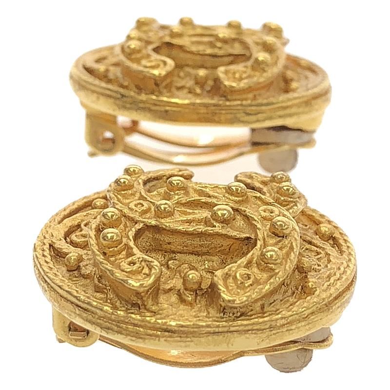 Chanel - Vintage Coco Mark Earrings 01A - Gold - Women's