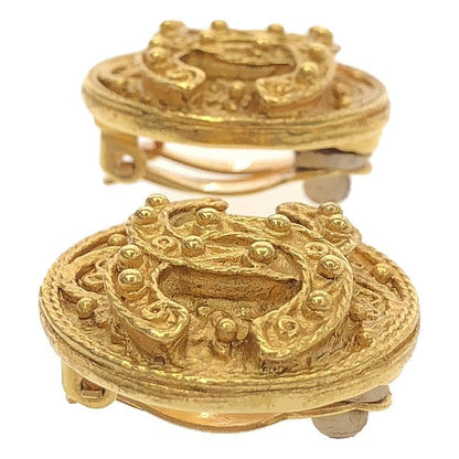 Chanel - Vintage Coco Mark Earrings 01A - Gold - Women's