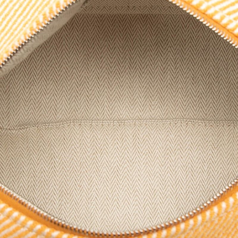 Hermes Brid A Black Au Carre PM Handbag Pouch Fauve Orange Silver Hardware