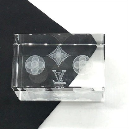 Louis Vuitton Monogram Crystal Paperweight Object Clear Figurine 