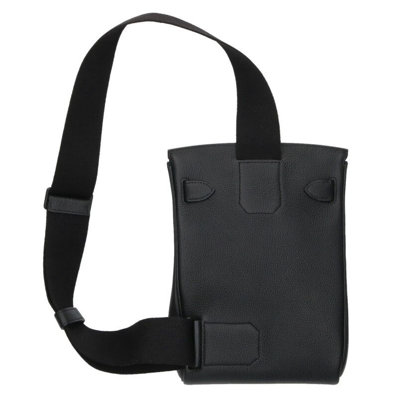 Hermes Akkad PM Monochrome K Engraved Black Hardware Togo So Black Shoulder Bag