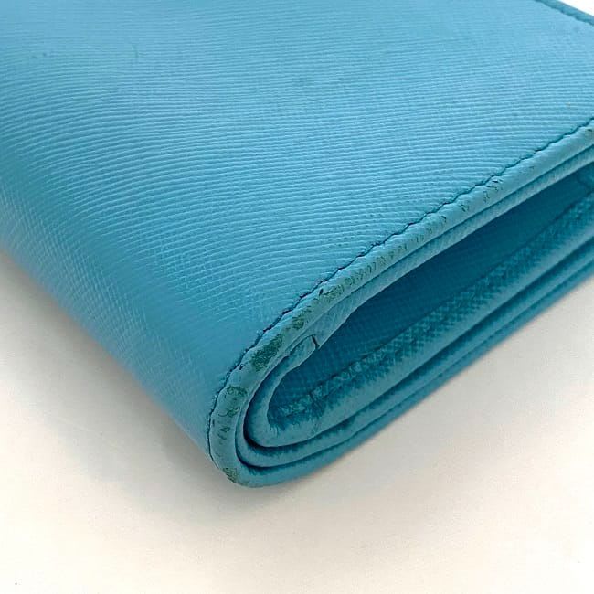 Prada Bifold Wallet Light Blue Saffiano
