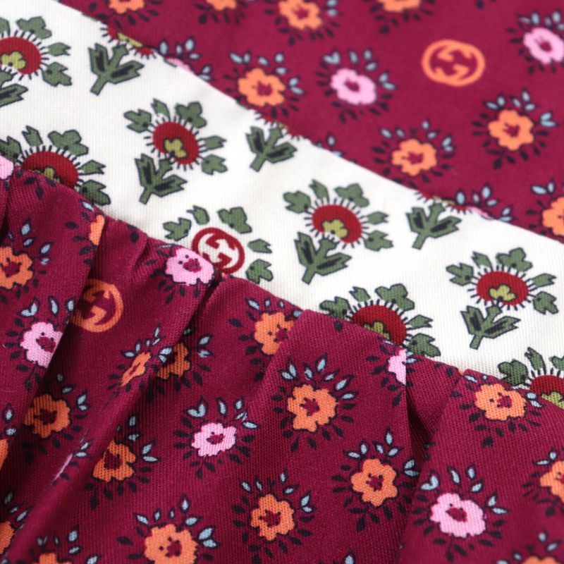 Gucci 741252 Zam1s Cotton Interlocking G Floral Flared Hem Long Skirt Multi 36