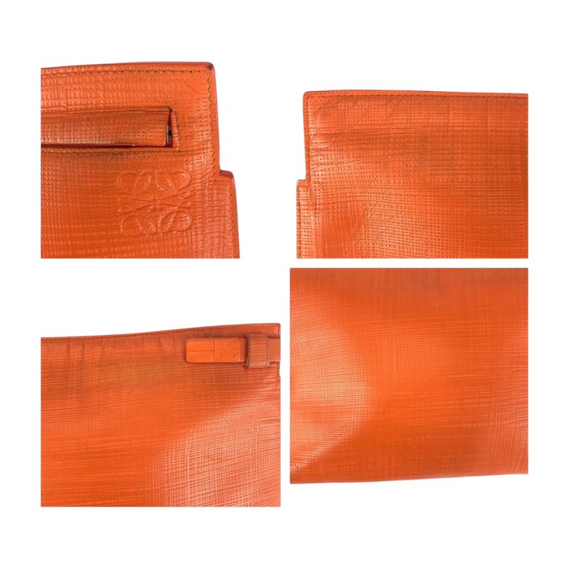 Loewe Anagram Orange Gold Hardware Leather 101 88 K05 Clutch Bag Second Bag