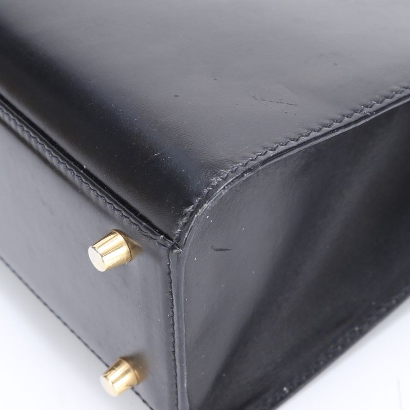 Prada Leather 2WAY Shoulder Bag Crossbody Hand Tote Genuine Leather Black Gold