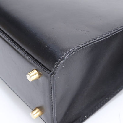 Prada Leather 2WAY Shoulder Bag Crossbody Hand Tote Genuine Leather Black Gold