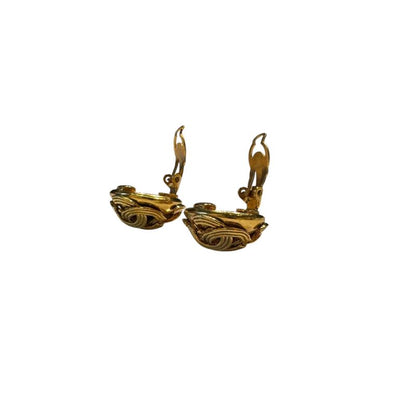 Chanel 22114899007630 94A Triple Coco Mark Earrings Ladies Gold -